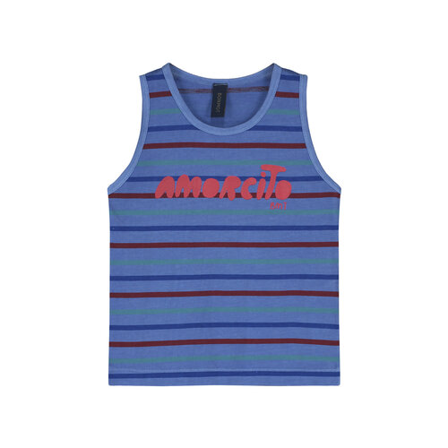 bonmot Tank t-shirt multi stripes Mid Blue