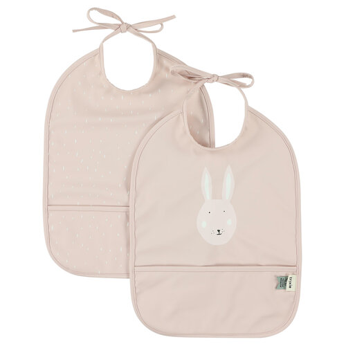 trixie baby Afwasbaar slabbetje 2-pack - Mrs. Rabbit