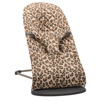 Bouncer bliss cotton, classic quilt - beige leopard/dark grey frame