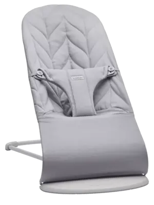 babybjorn Bouncer bliss woven. petal quilt - light grey/light grey fram