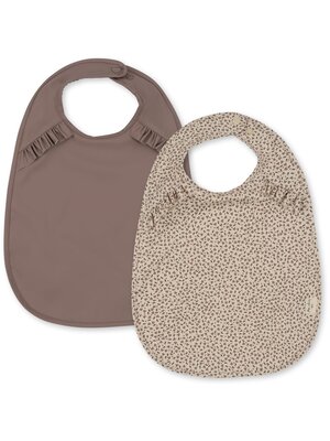 konges slojd 2 pack dinner bib with frill milk tank/antler