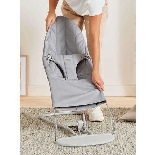 babybjorn Bouncer bliss woven. petal quilt - light grey/light grey fram