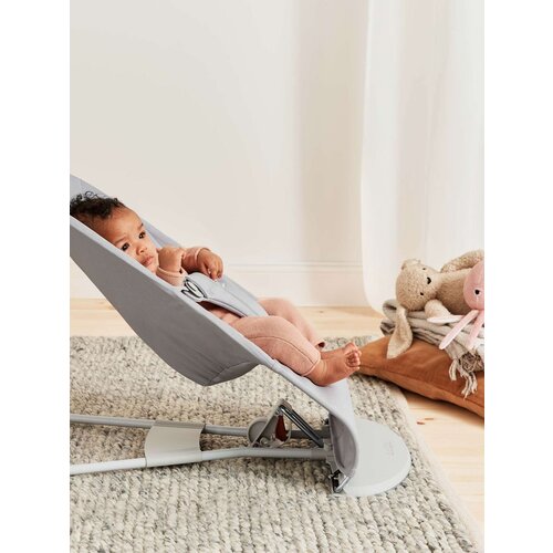 babybjorn Bouncer bliss woven. petal quilt - light grey/light grey fram