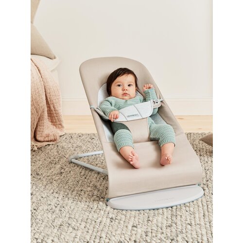 babybjorn Bouncer balance soft, woven jersey - beige grey/ light grey frame