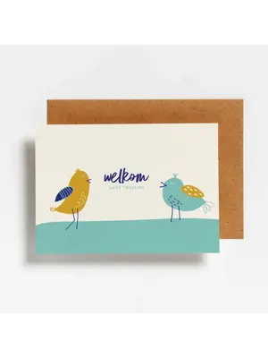 hello august Postcard - welkom lieve tweeling