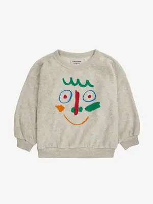 bobo choses Crazy Mask sweatshirt light heather grey