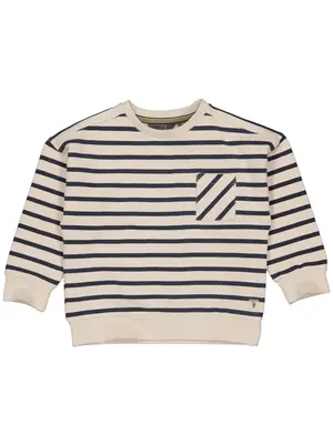 levv labels Marijn oversized sweater AOP blue stripe