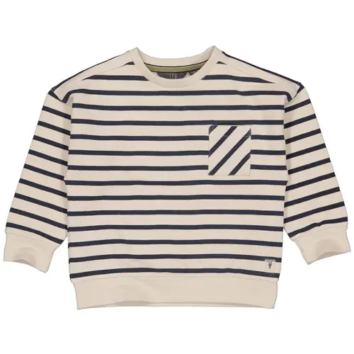 levv labels Marijn oversized sweater AOP blue stripe