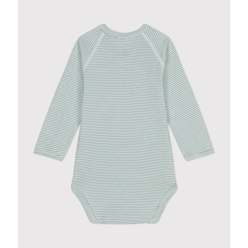 petit bateau katoenen overslagbody met lange mouw paul/marshmallow