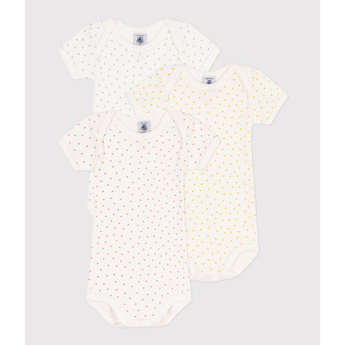 petit bateau set van 3 korte mouw body's en hartjes in katoen