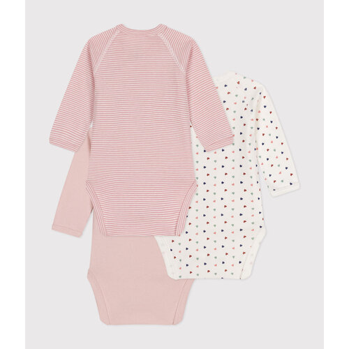 petit bateau set van 3 katoenen overslagbody multi hearts