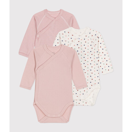 petit bateau set van 3 katoenen overslagbody multi hearts