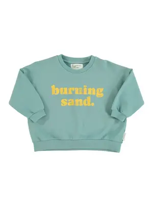 piu piu chick sweatshirt | green w/ "burning sand" print