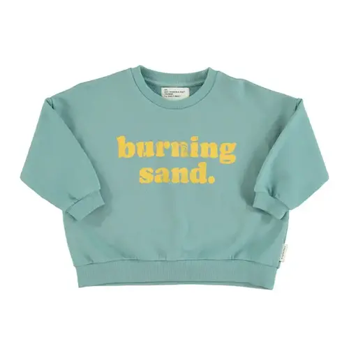 piu piu chick sweatshirt | green w/ "burning sand" print