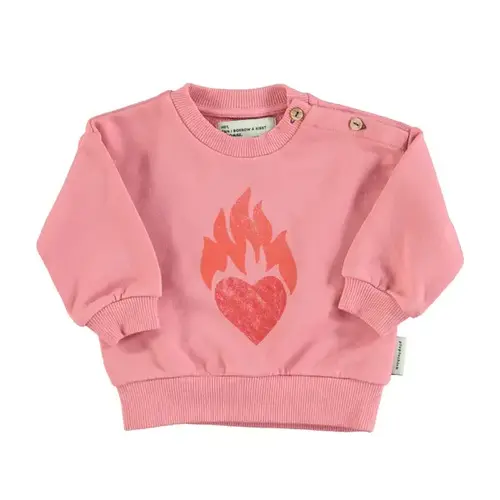 piu piu chick sweatshirt | pink w/ heart print