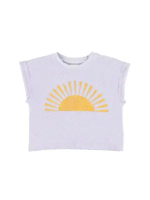 piu piu chick t´shirt | lavender w/ "burning sand" print