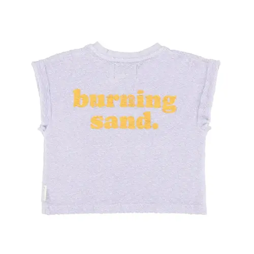 piu piu chick t´shirt | lavender w/ "burning sand" print