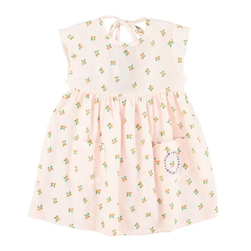 piu piu chick short dress | light pink stripes w/ little flowers