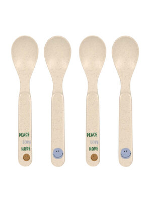 lassig Spoon Set Children (4 pcs) - Happy Rascals, Smile sky blue