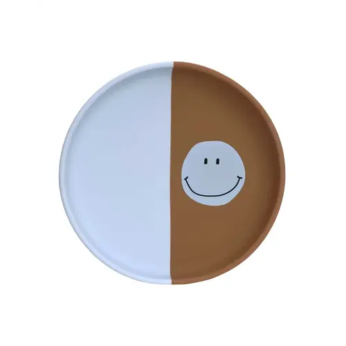 lassig Silicone plate - Happy Rascals, Smile sky blue