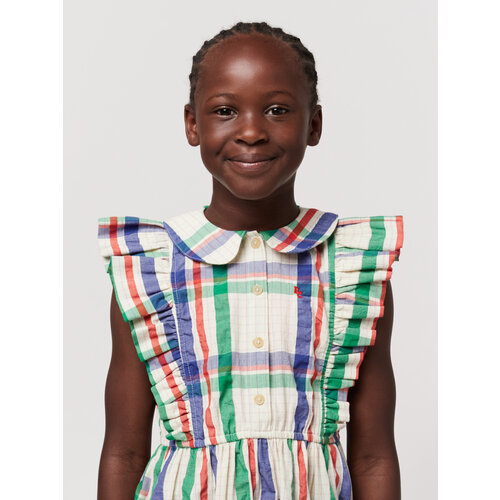 bobo choses Madras Checks ruffle woven dress