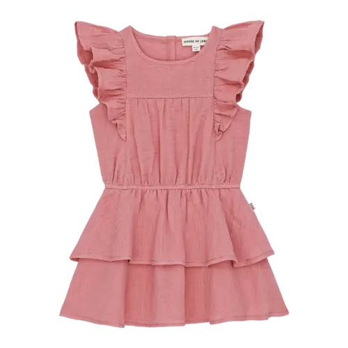 house of jamie Sleeveless ruffled dress blush