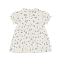 Baby colar dress stone blue floral