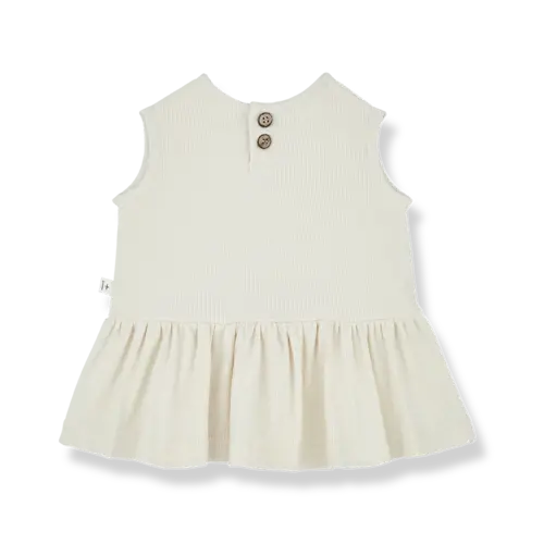 one more in the family Roberta plain rib jersey blouse ivory