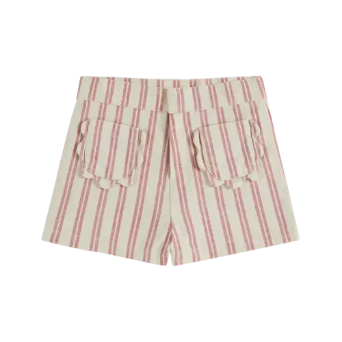 emile et Ida Short poche fleurs rayure rose