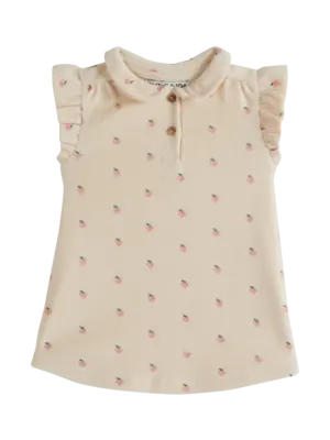 emile et Ida Baby dress terry petit coeur rose