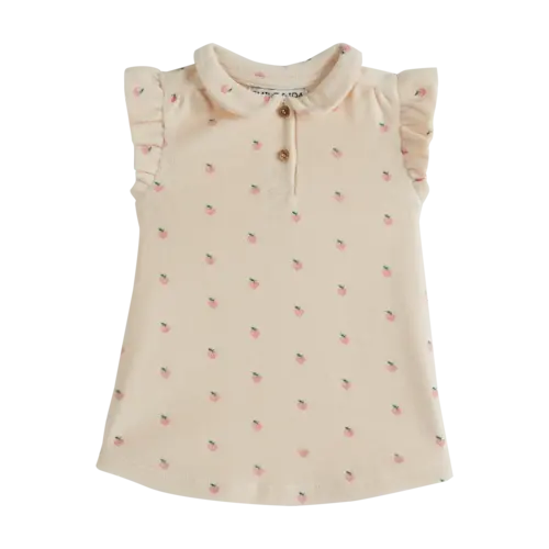 emile et Ida Baby dress terry petit coeur rose