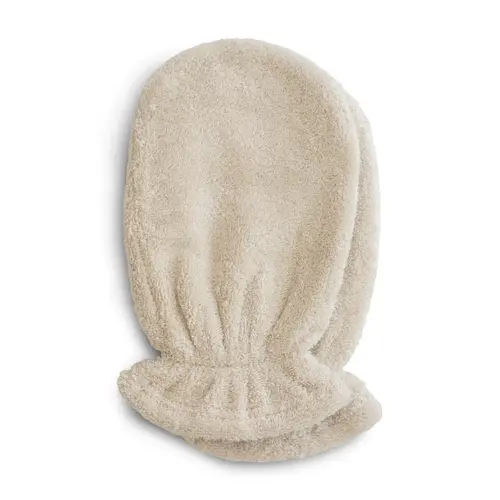 mushie Organic Cotton Bath Mitt 2-Pack fog