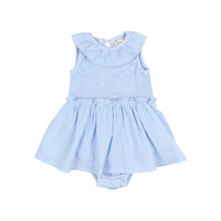 BB lurex plumeti combi dress placid blue