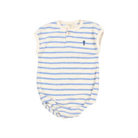 BB terry stripes romper placid blue