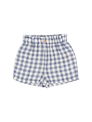 buho BB gingham shorts blue stone