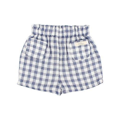 buho BB gingham shorts blue stone