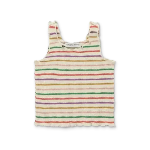 sproet & sprout waffle singlet stripes