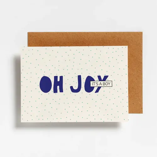 hello august Postcard - Oh joy, it's a boy