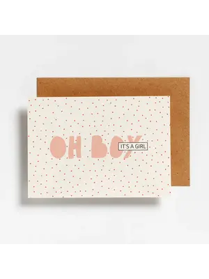 hello august Postcard - Oh boy, it's a girl