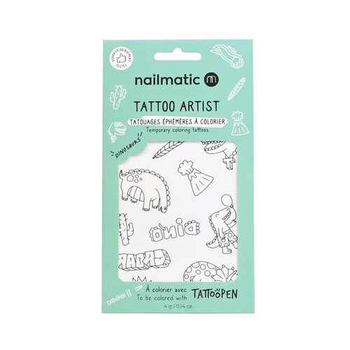 nailmatic 12 Temporary Coloring Tattoos - Dinosaurs