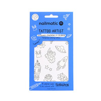 12 Temporary Coloring Tattoos - Galaxy