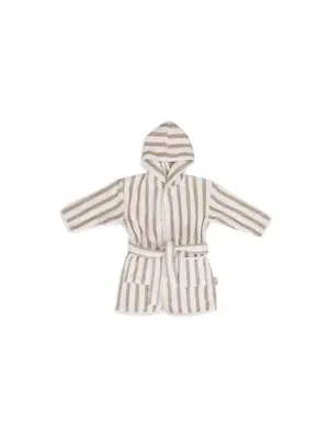 jollein Badjas olive green stripes 1-2 jaar