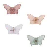 Frosted butterfly clips