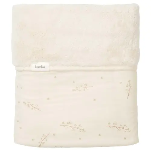 koeka Ledikantdeken Teddy Reversible Coast  Warm White 100x150cm