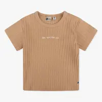 Organic T-shirt Shortsleeve Rib | Camel sand