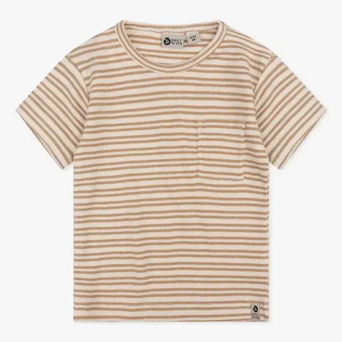 daily7 Organic T-shirt Shortsleeve Rib Stripe | Cream