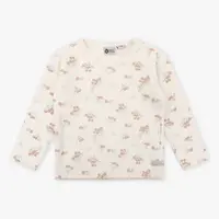 Organic T-shirt Longsleeve Berry Print | Cream