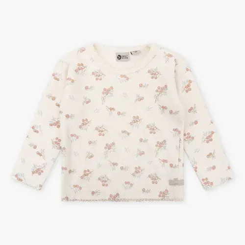 daily7 Organic T-shirt Longsleeve Berry Print | Cream