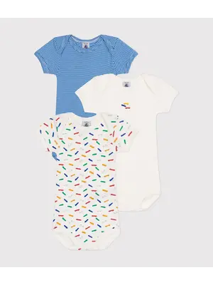 petit bateau set van 3 body's met korte mouw skateprint