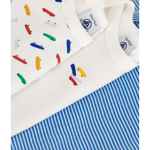 petit bateau set van 3 body's met korte mouw skateprint